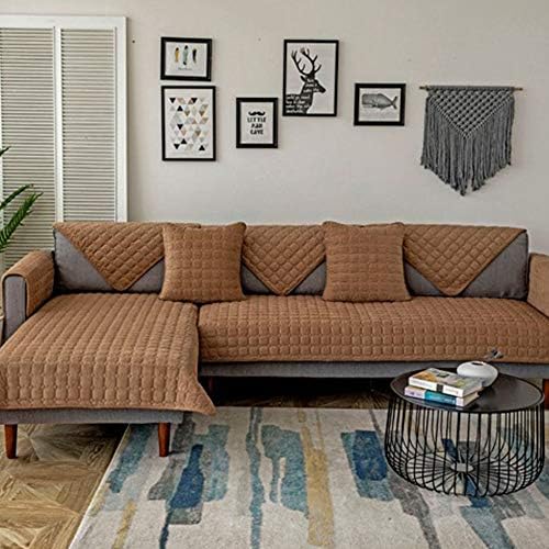 SOFACOVER Corduroy Velvet Couch Covers - Brown