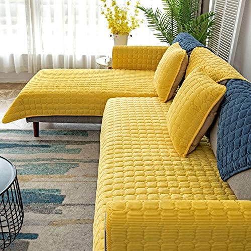 SOFA COVER Corduroy Velvet Couch Covers -Yellow