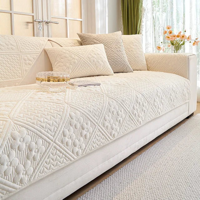 MAT ULTRASONIC SUPER SOFT SOFA COVERS BEIGE SKIN