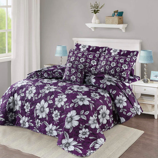 7 Pcs Quilted Comforter Set - D-619