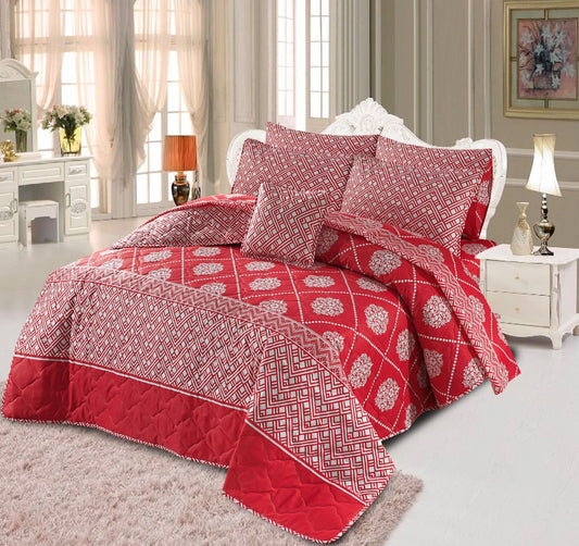 7 Pcs Quilted Comforter Set - D-628