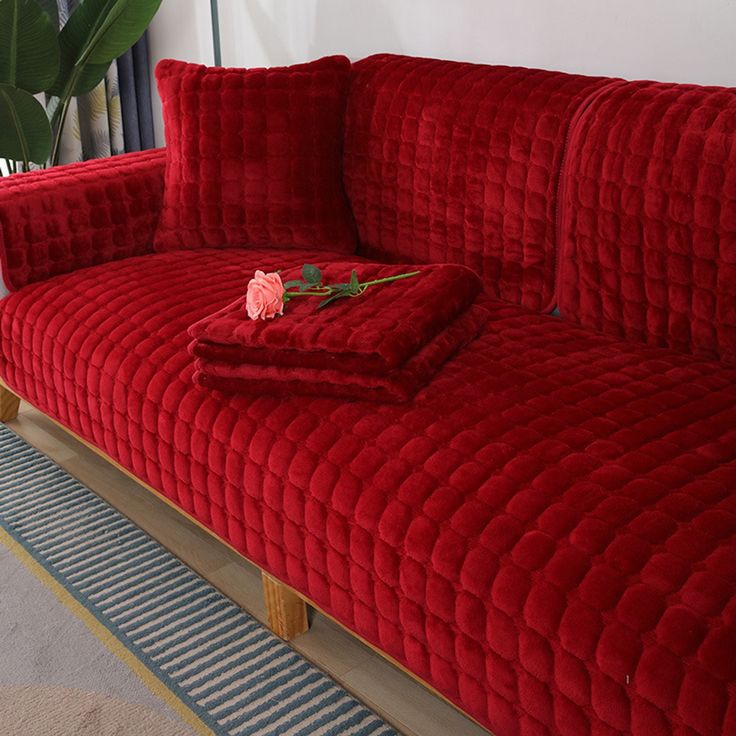 Couch Cover/Sofa Covers, Anti Slip Sofa Slipcover (Reddish Maroon)